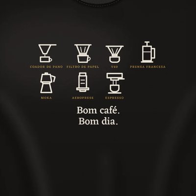 Camiseta com a arte Bom café, bom dia